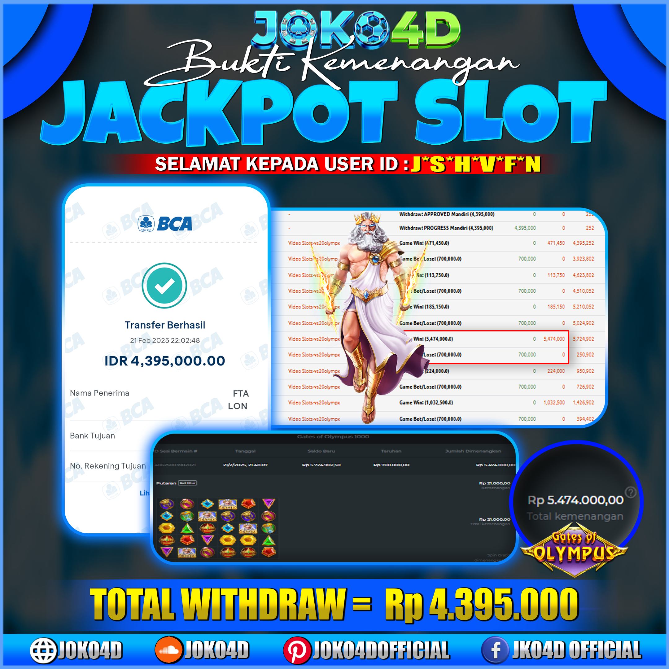 BUKTI KEMENANGAN SLOT GACOR JOKO4D CACING JADI NAGA GAS LA MASA NGGA 21 FEBRUARI 2025